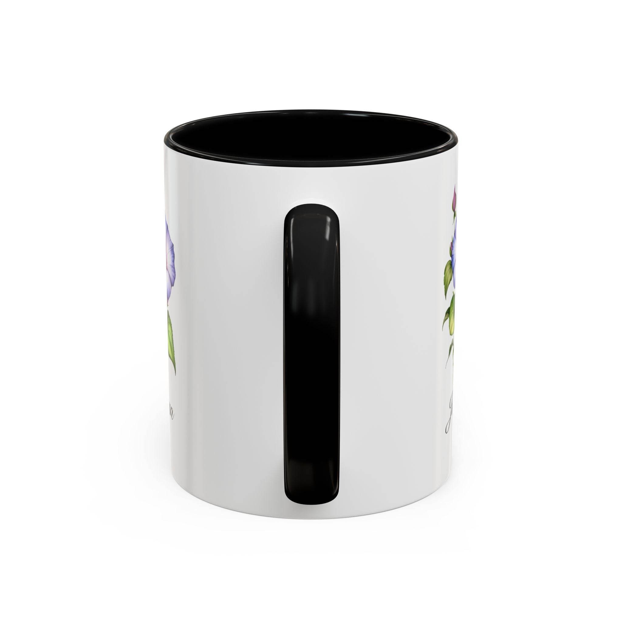 Personalized September Birth Flower Accent Coffee Mug - Available in 11oz and 15oz Sizes