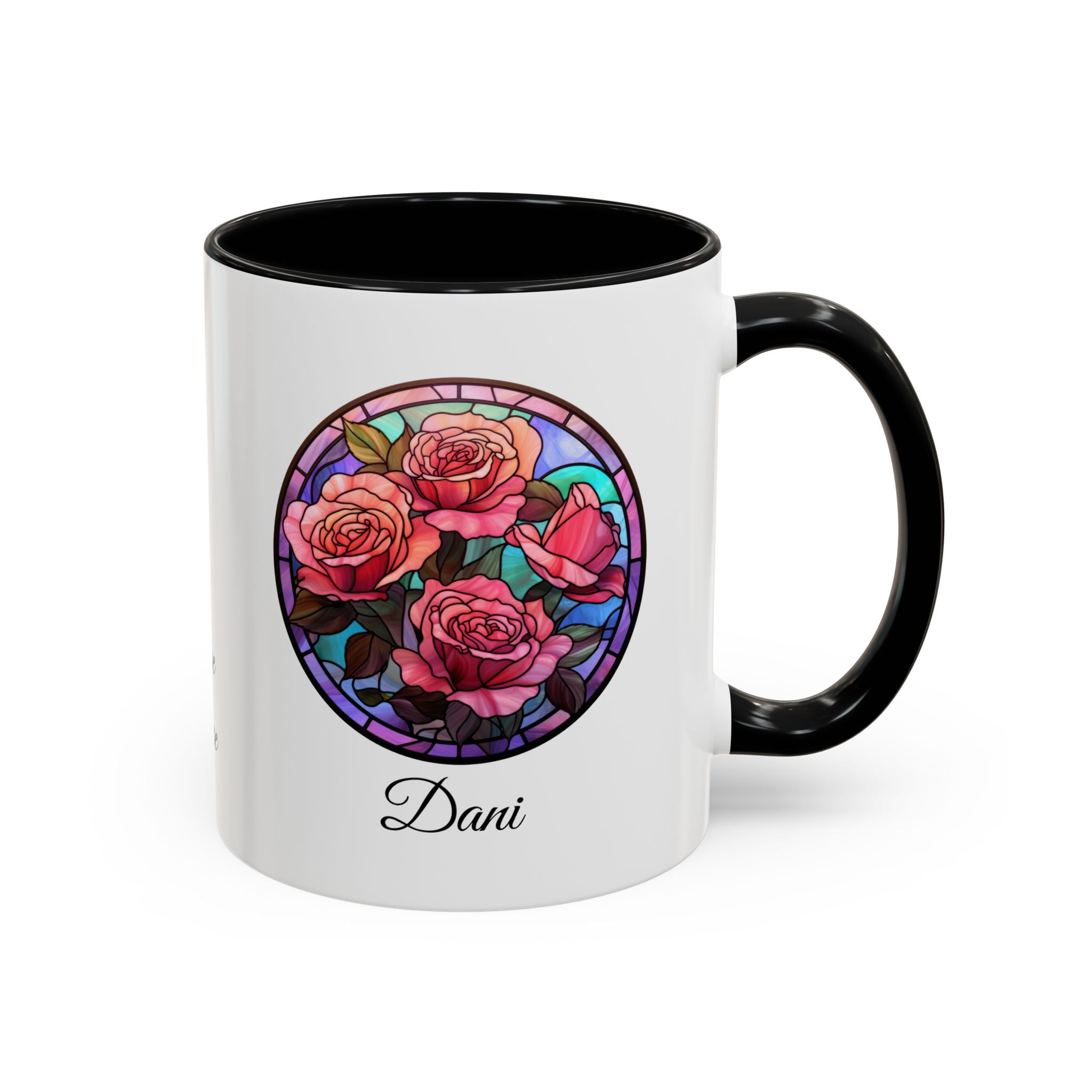 Personalized June Birth Flower Accent Coffee Mug - Available in 11oz and 15oz Sizes