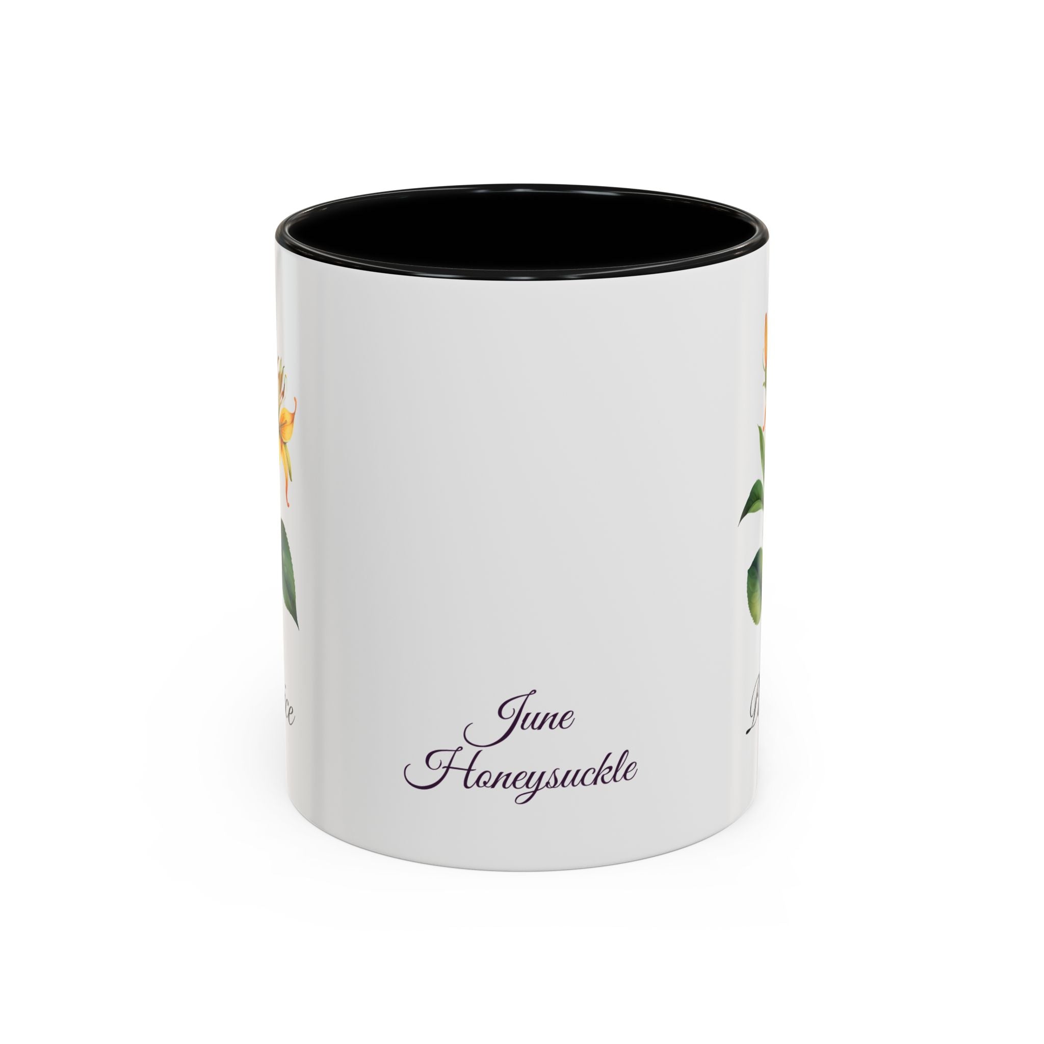 Personalized June Birth Flower Accent Coffee Mug - Available in 11oz and 15oz Sizes