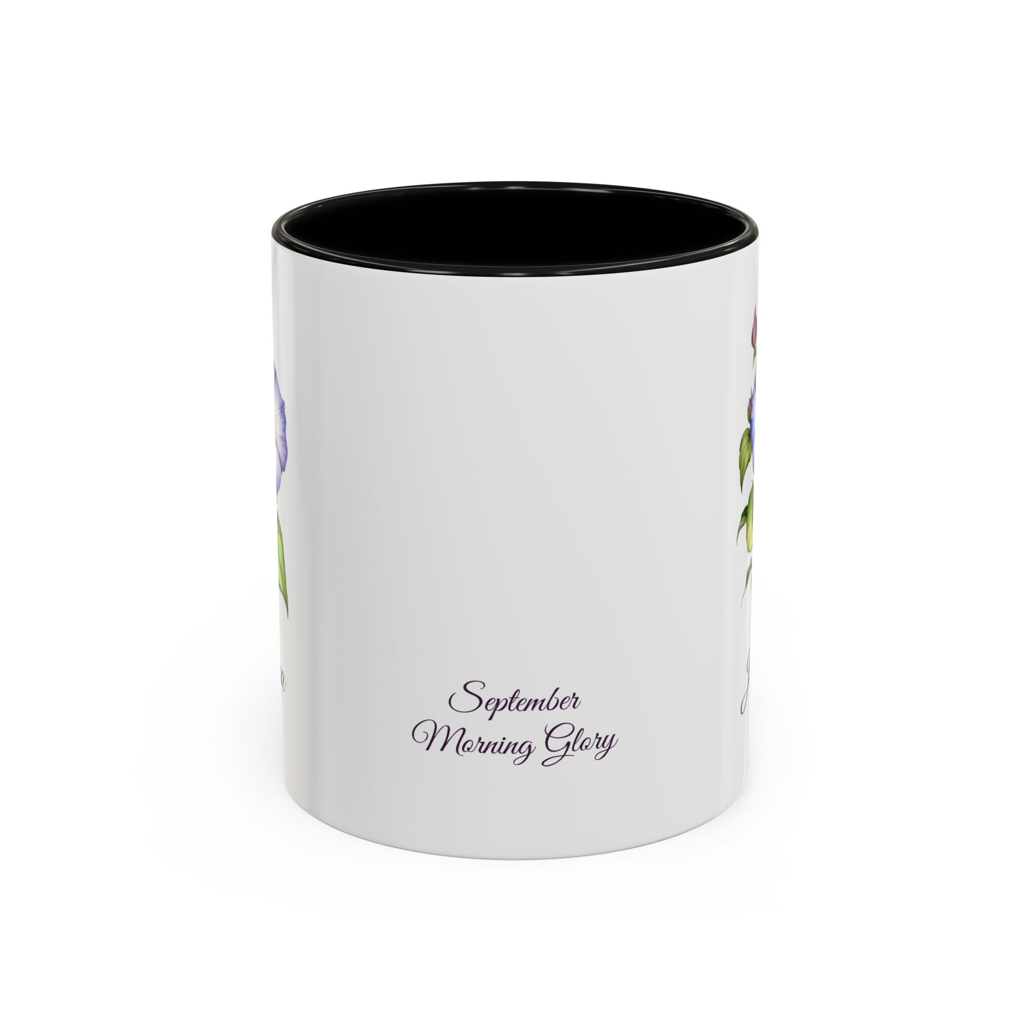 Personalized September Birth Flower Accent Coffee Mug - Available in 11oz and 15oz Sizes