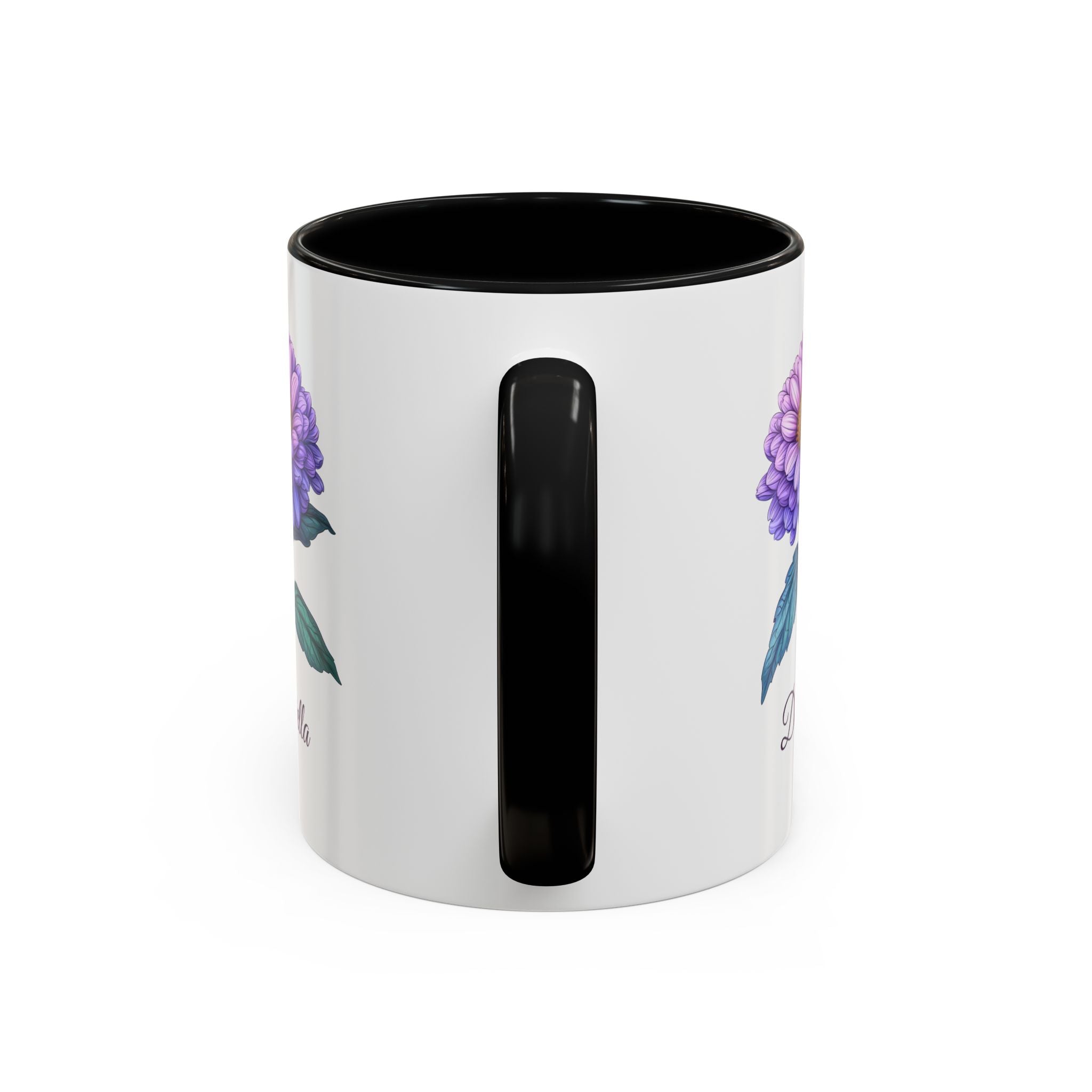 Personalized September Birth Flower Accent Coffee Mug - Available in 11oz and 15oz Sizes