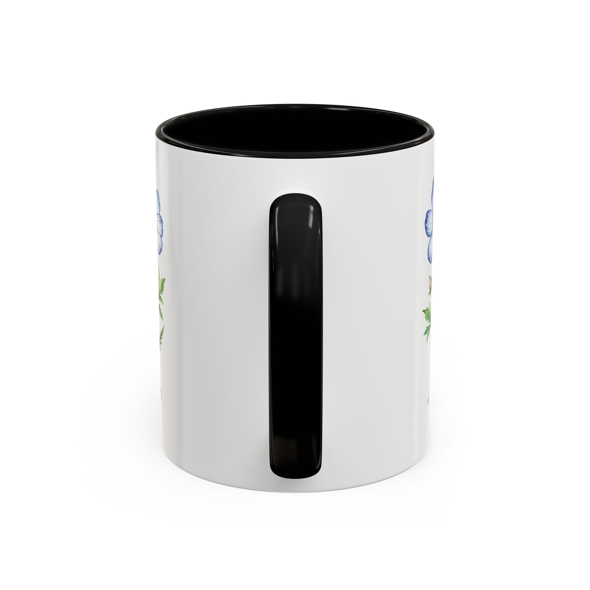 Personalized October Birth Flower Accent Coffee Mug - Available in 11oz and 15oz Sizes