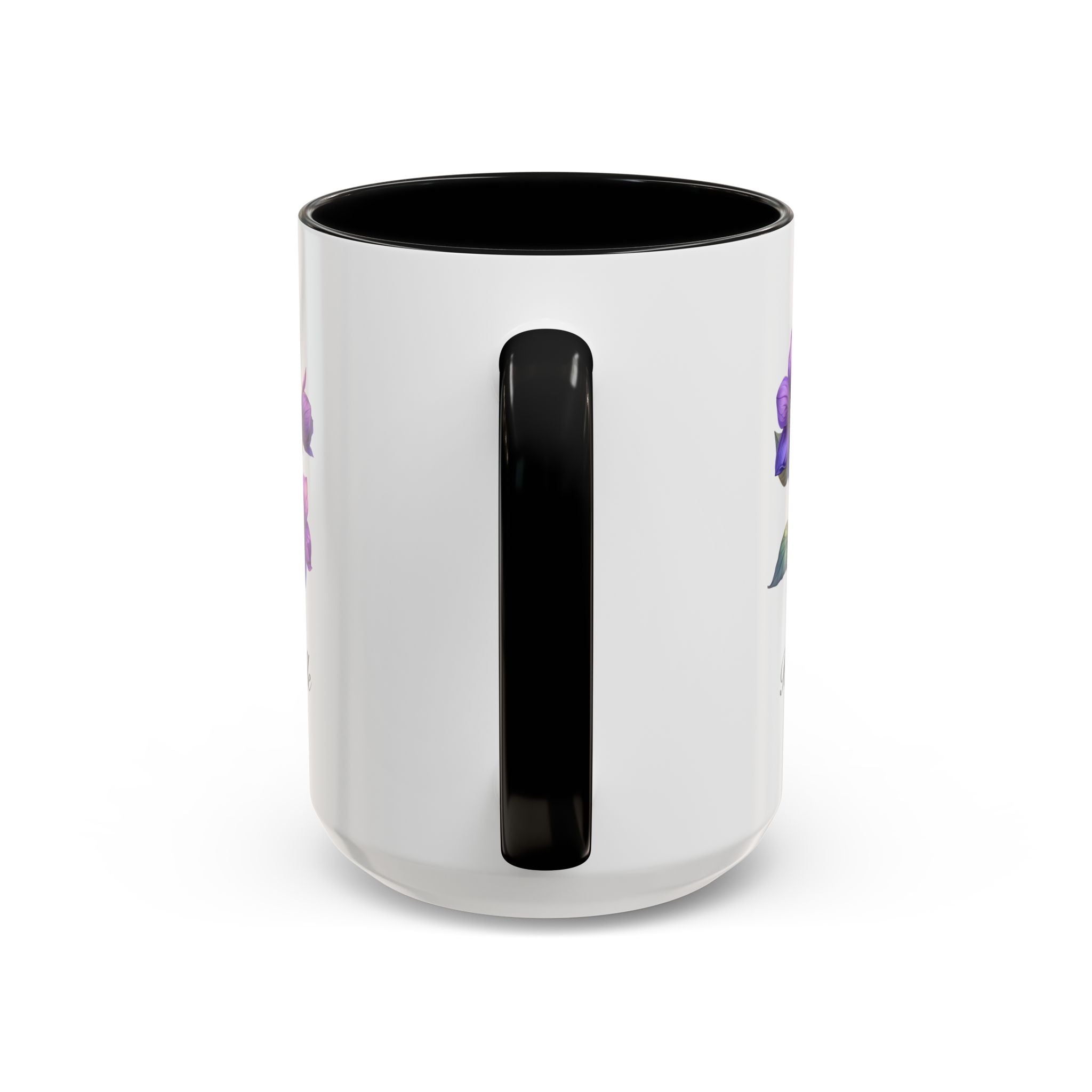 Personalized February Birth Flower Accent Coffee Mug - Available in 11oz and 15oz Sizes