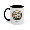 Personalized April Birth Flower Accent Coffee Mug - Available in 11oz and 15oz Sizes