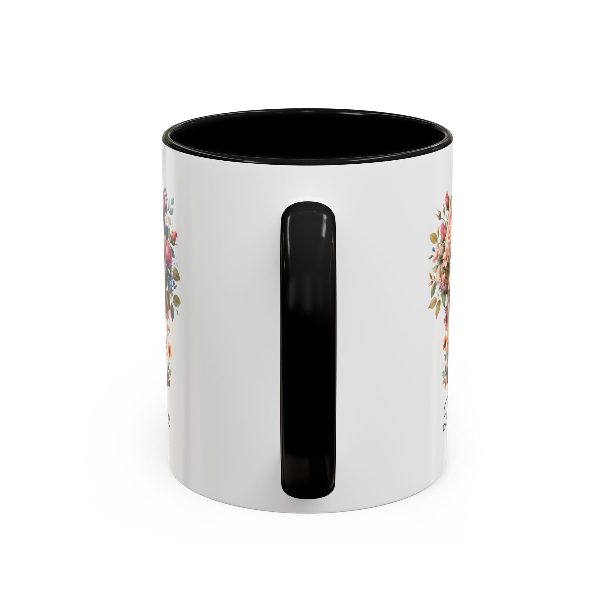 Personalized June Birth Flower Accent Coffee Mug - Available in 11oz and 15oz Sizes